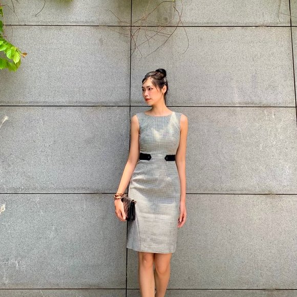 ALANTINO HOUNDSTOOTH MINI DRESS - Picture 4 of 14